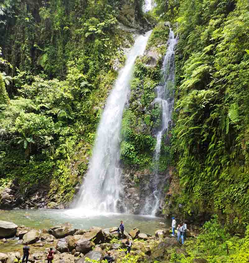 Ulan-ulan Falls surrounded by green vegetations.