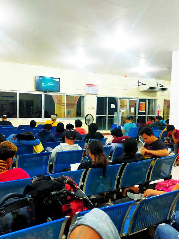 Passengers in the Waiting Area of port Liloan.