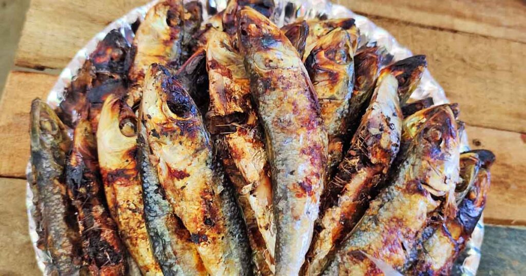 Grilled tamban (fish).