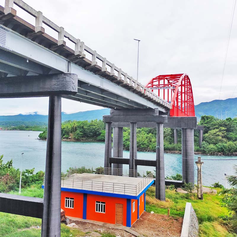 Biliran Bridge and building of DPWH.
