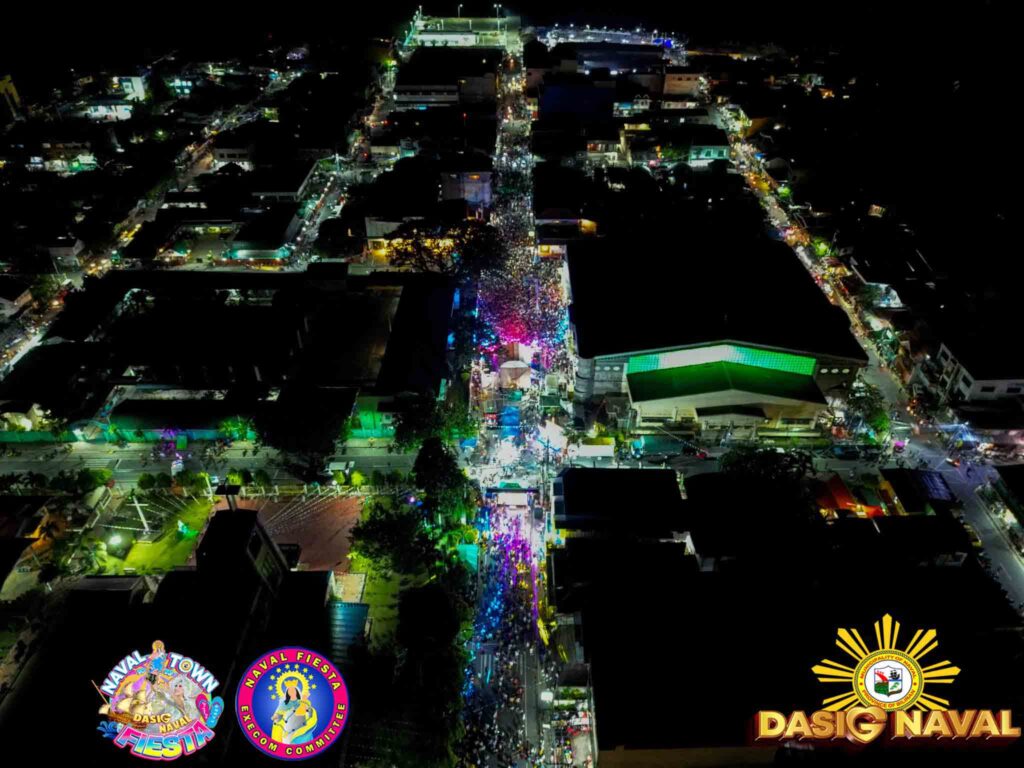 Drone shot featuring the aerial view of Tsinelas Party 2023.