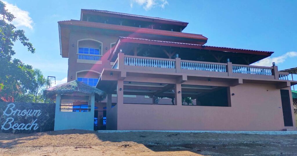 Villa Celestino Hotel and Bistro Breeze as seen from Agpangi Brown Beach.